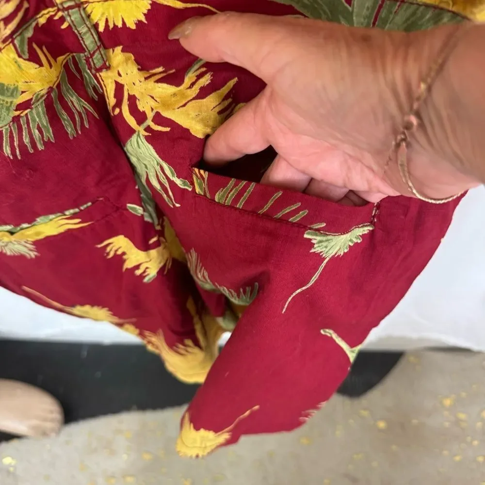 NEW Free People Maroon Combo Hawaiian Print Malibu Romper S